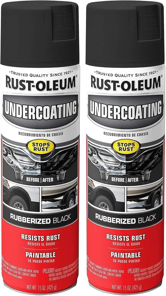 248657 Rubberized Undercoating Spray, 15 Oz, Black (Pack of 2)