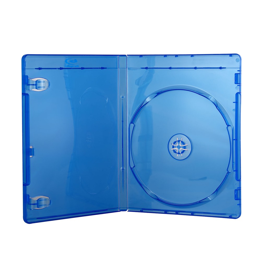 2 Pack Bluray Single Disc Case DVD Blue Plastic Holder Storage Clear Sleeve 11mm