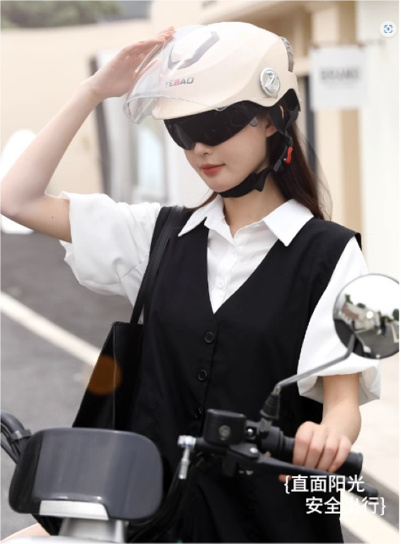 Motorcycle Half Helmet Double Visor Quick Release Vented Semi Removable Interior