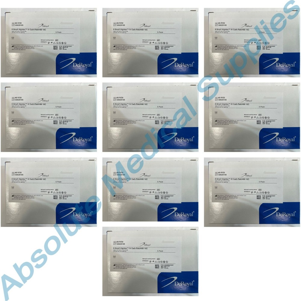 *50-Pack* DeRoyal X-Small Algidex IV Patch Catheter Dressing 46-IV20