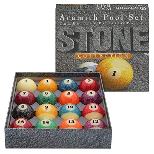 Aramith Stone Billiard Pool Ball Set 2 1/4" Granite Look
