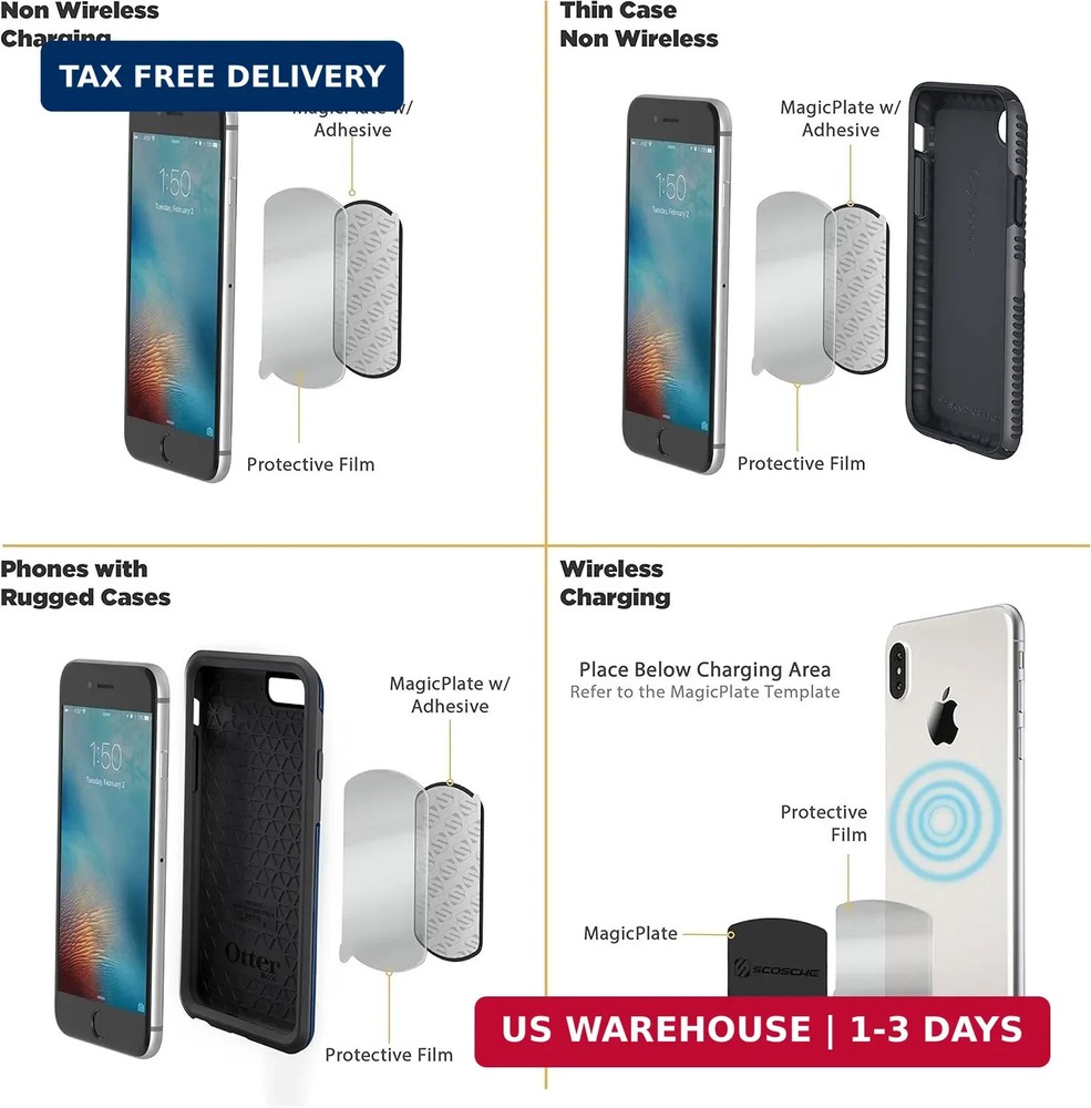 Scosche X-Large MagicMount Passive Window Stand Holder - Black