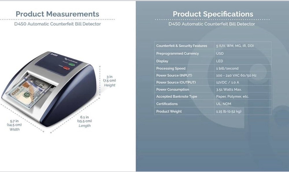 AccuBANKER D450 Counterfeit Money Checker Machine