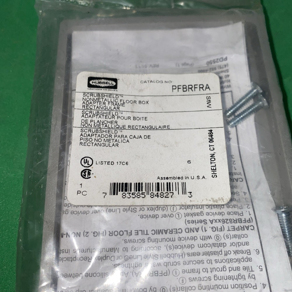 Hubbell Scrubshield Non metallic floor box adapter Frame PFBRMC