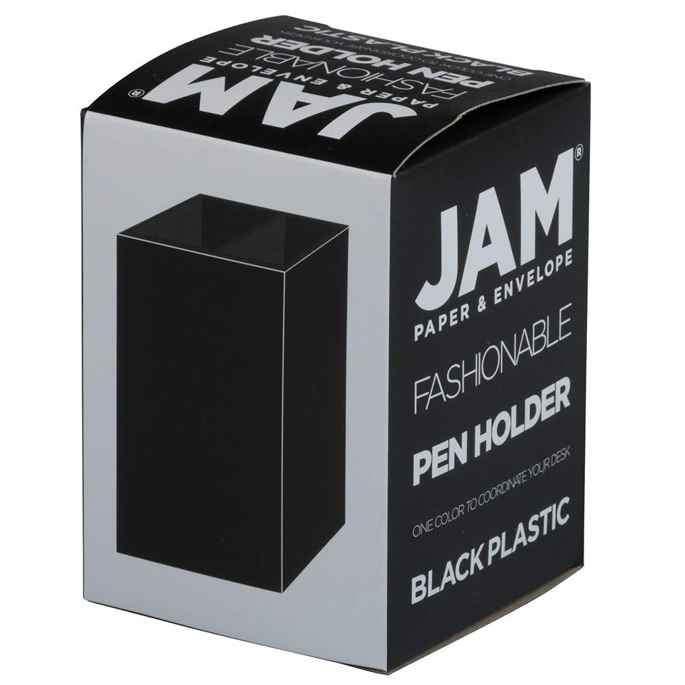 Plastic Pen Holder - Black - Desktop Pencil Cup Sold Individually