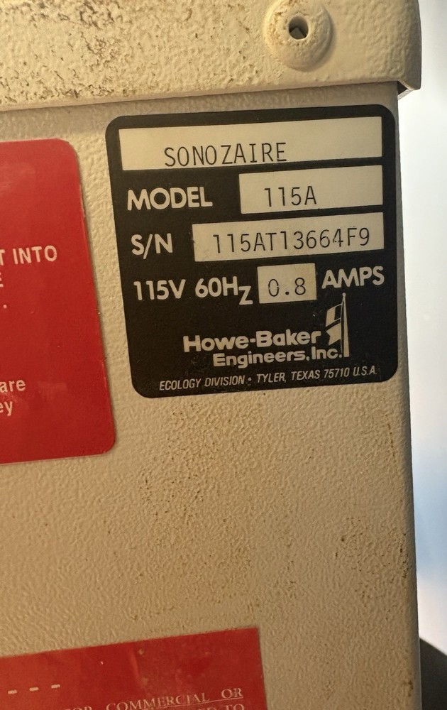 SONOZAIRE Model 115A Ozone Generator