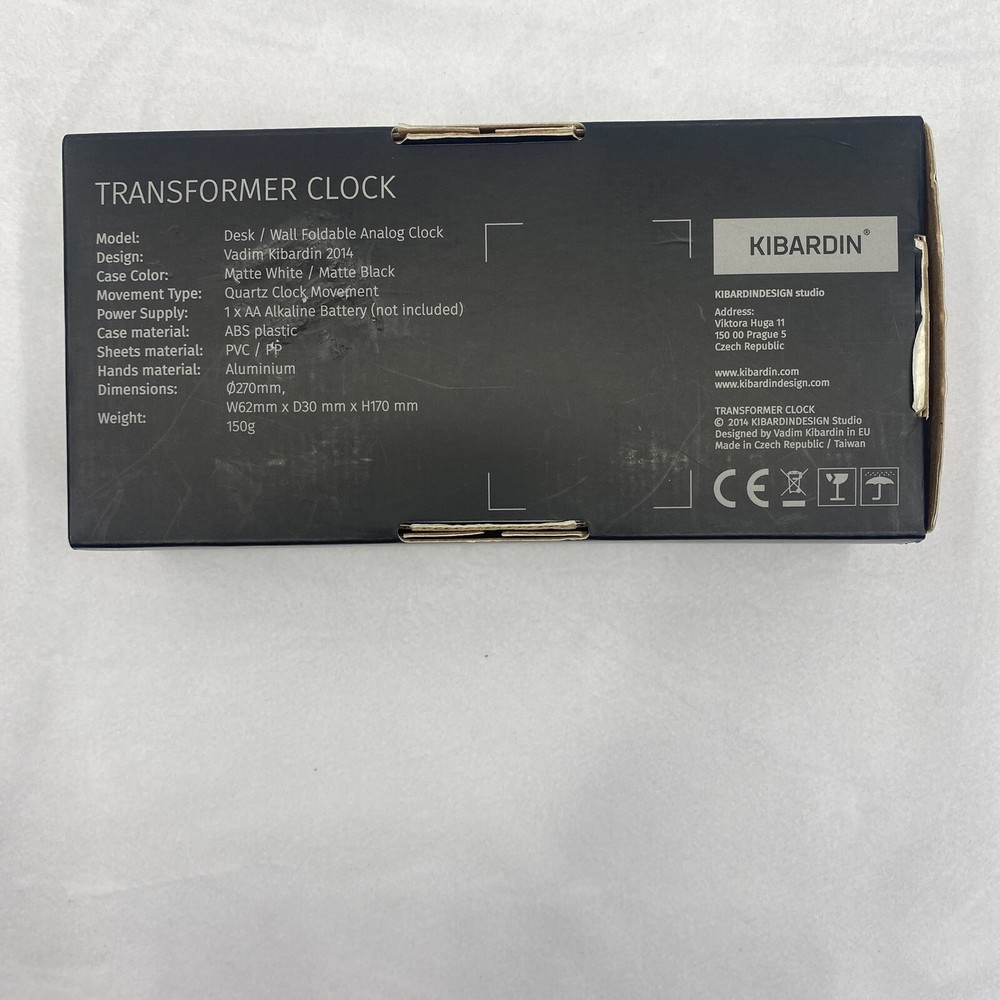 Kibardin Transformer Clock White desk Or Wall Clock