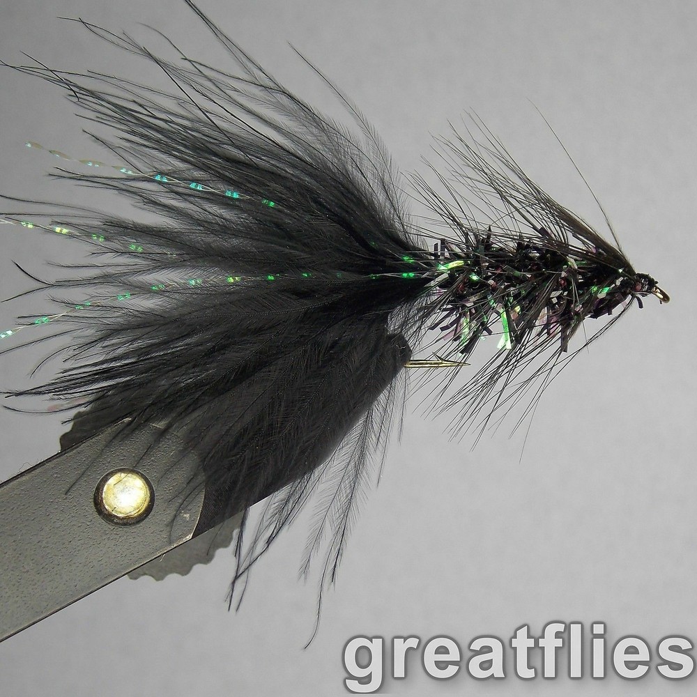 1 dozen (12) - Crystal Bugger - BLACK