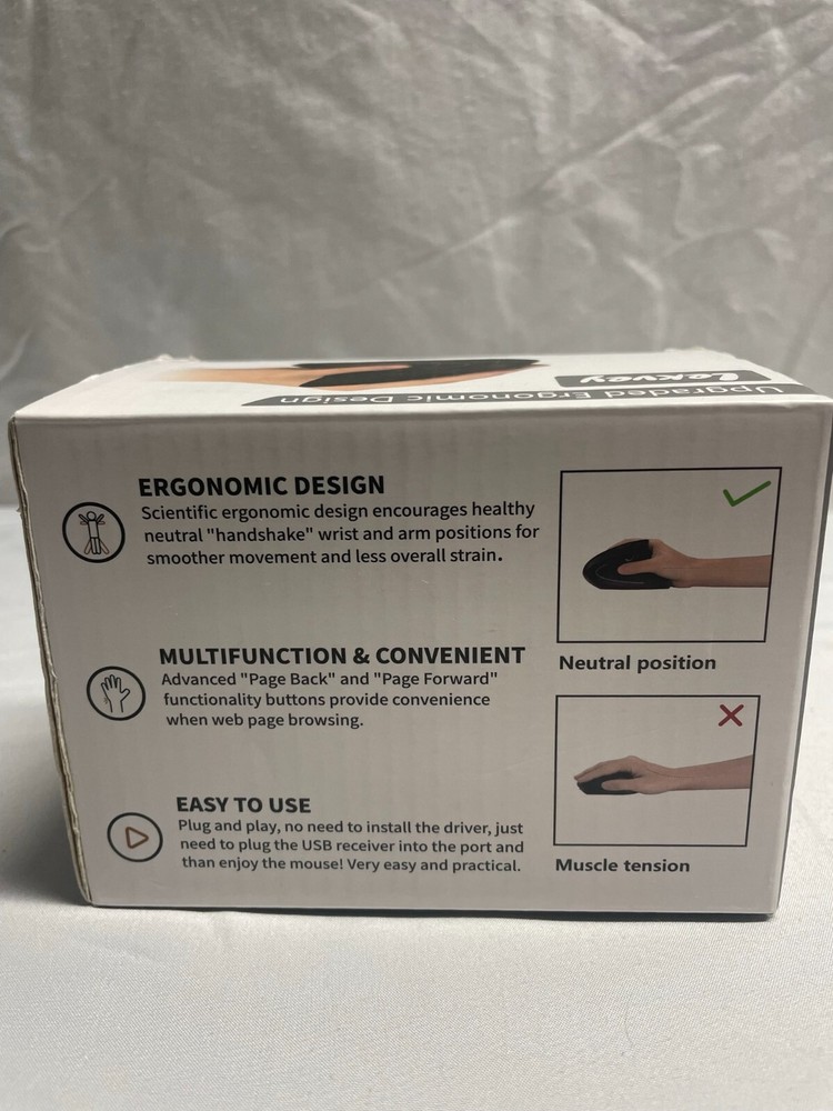 LEKVEY Ergonomic Vertical Wireless Mouse-Rechargeable 2.4GHz Adjustable DPI-PC