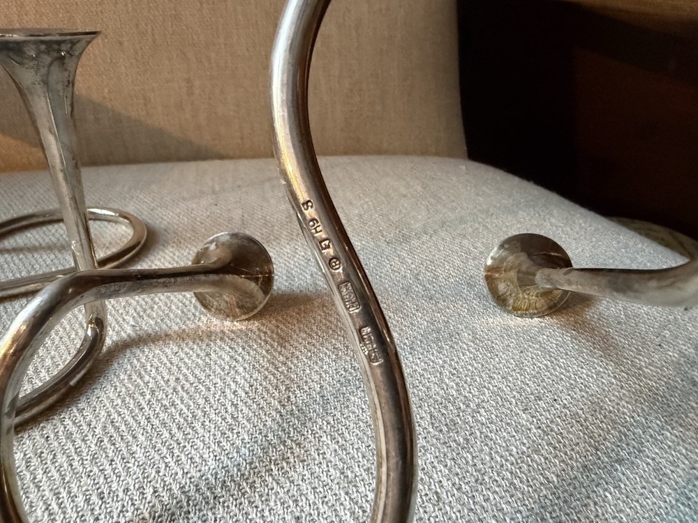 A Michelson Sterling Silver Candlesticks 14.2 Oz