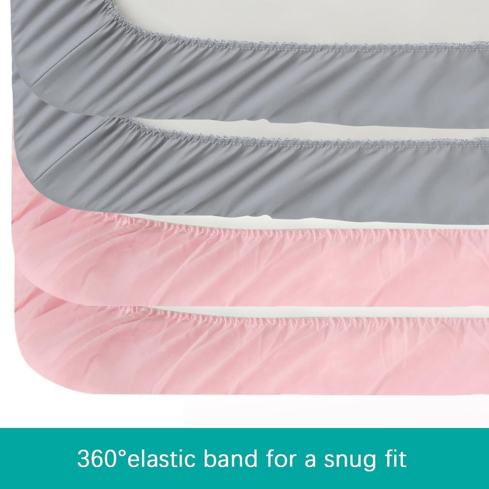 4-Pack Fitted Pack n Play Sheets for Graco Pack n Play Playards Soft&Breathable