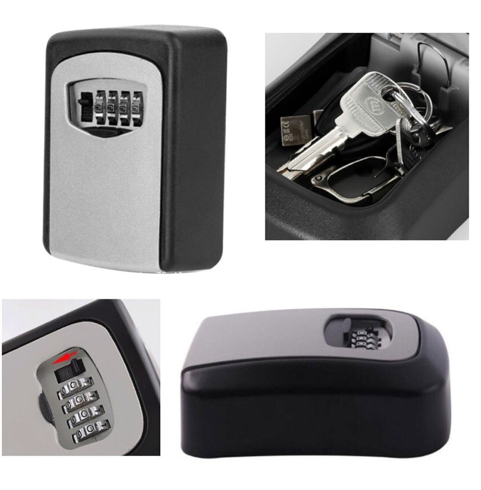 4 Digit Combination Key Lock Box Wall Mount Safe Security Storage Case Organizer