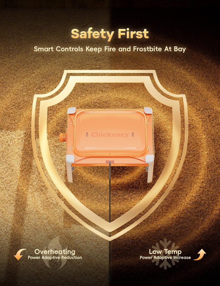 Smart Chicken Coop Heater, 200 Watts Chick Brooder Heating Plate Built-in Ada...