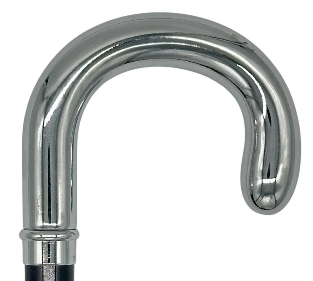 Classy Canes Smooth Chrome Crook Handle from Italy