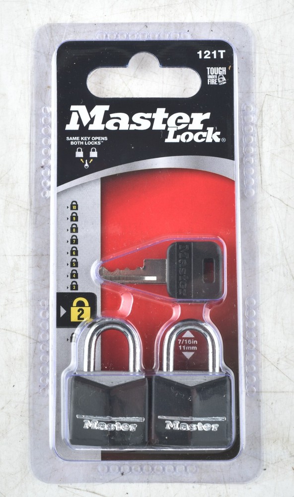 *Master Lock 121T 3/4" Black Vinyl Cover Padlock - 2 Count