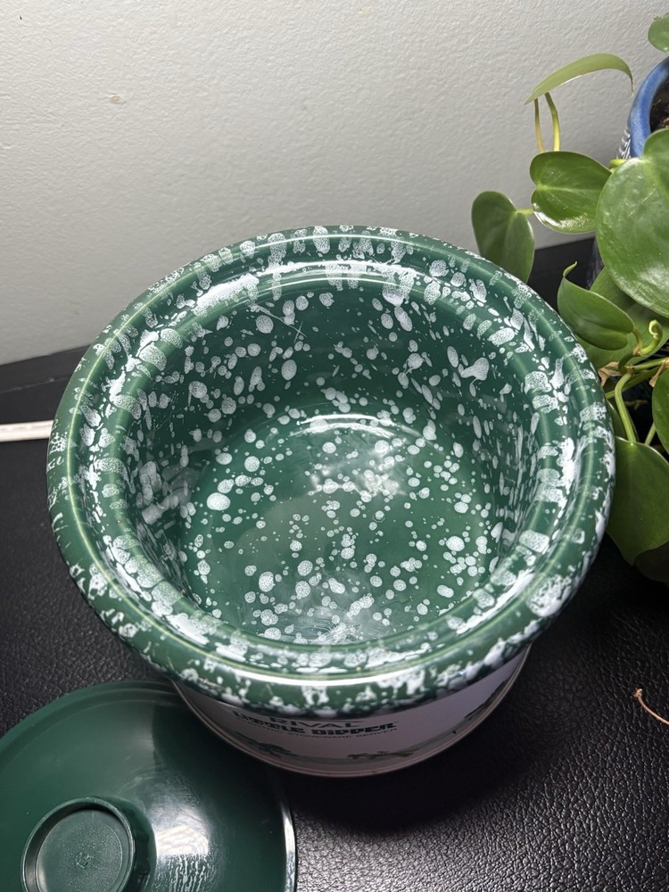 Rival Little Dipper Crock Pot Server Model 3204 White Green Lid