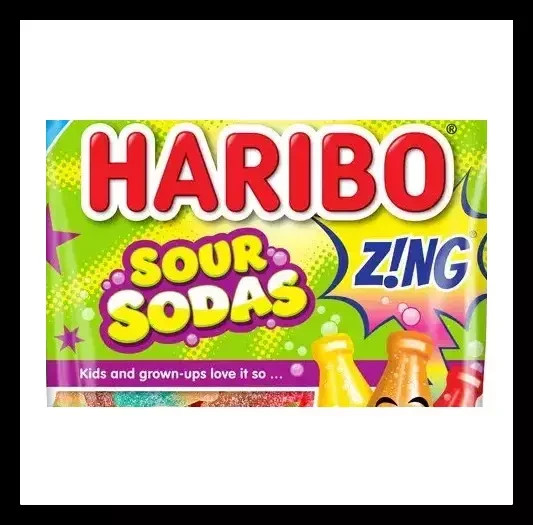 Haribo Sour Sodas 2 Pounds Bulk Soft Sour Candy