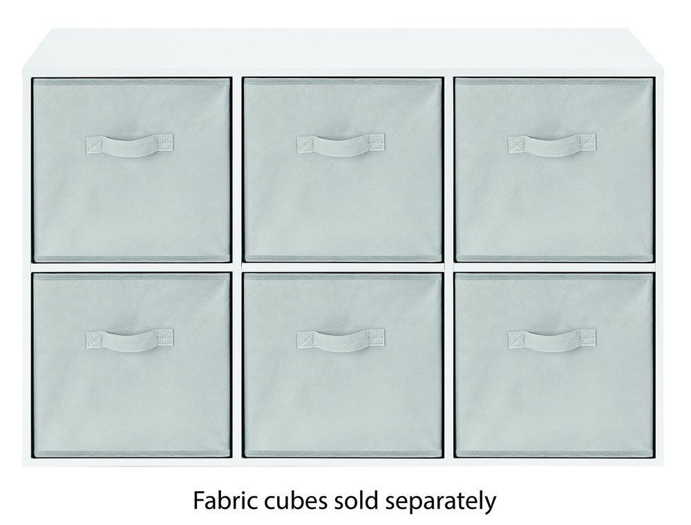 Whitmor 6 Cube Bookcase 3 Tier Stackable MDF Open Storage Organizer White 23.7x1