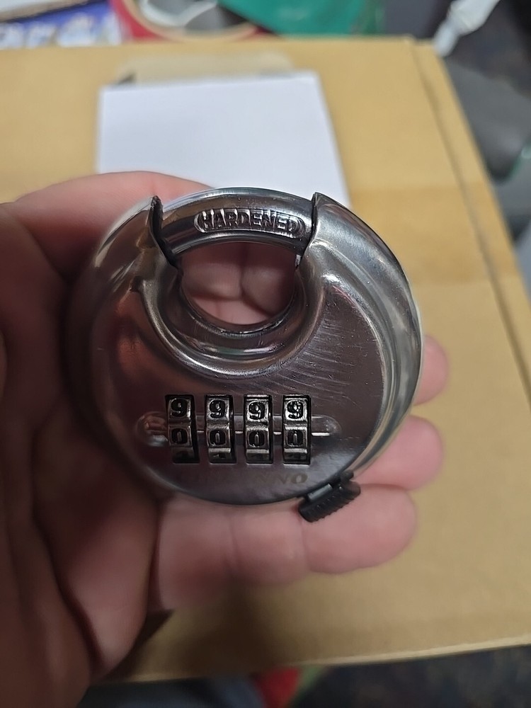 4 Digit Combination Lock, Combination Disc Padlock with Hardened Steel