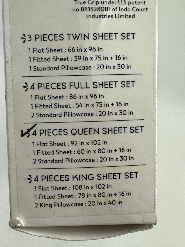 Navy Purity Home 400 Thread Count Performance Cotton Sheet Set Queen New