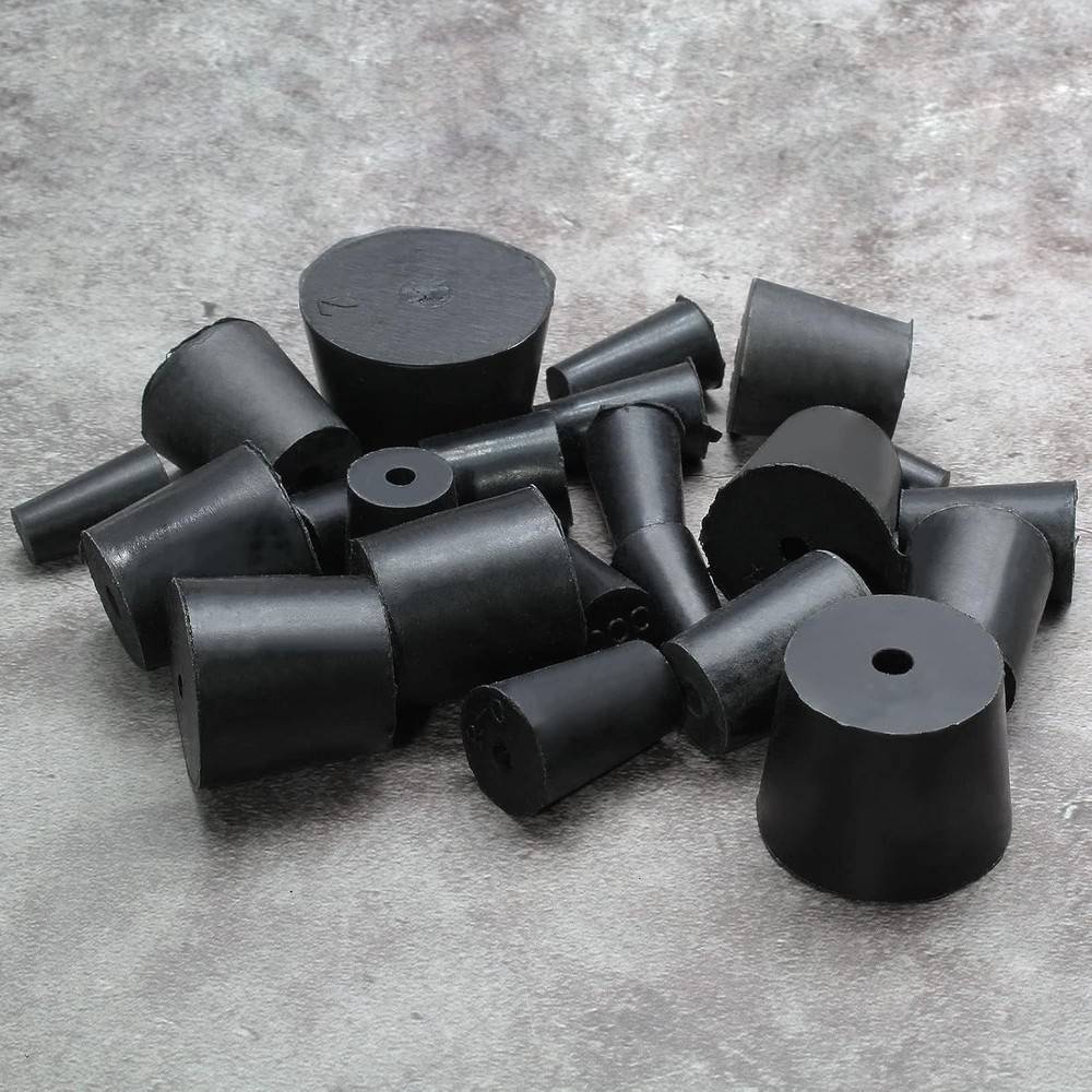 22 Pack Solid Rubber Stoppers 000# -7# - Tapered Laboratory Test Tube Stopper...