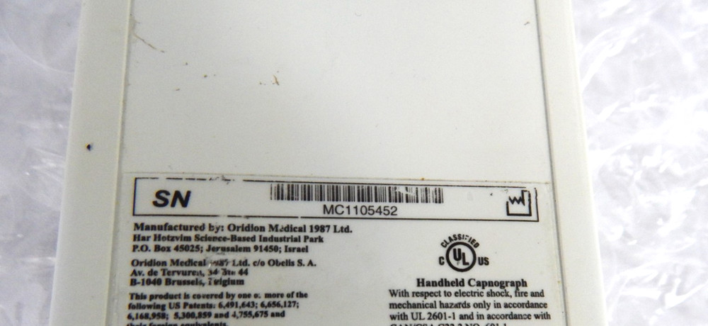 ORIDION MICROCAP HANDHELD CAPNOGRAPH S/N 452