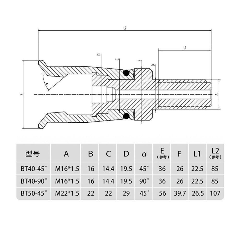 Spindle Claw Pull Claw BT40 45° 4 Petal Clamp CNC Spindle External Thread NEW；
