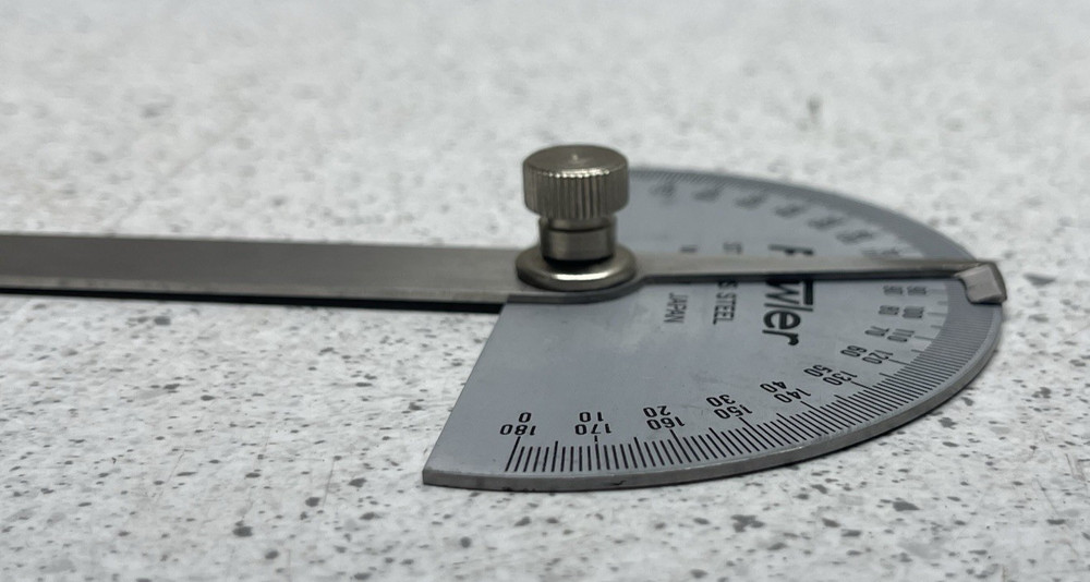 Fowler Stainless Steel Protractor Rectangular Head & Semi-Circular Head