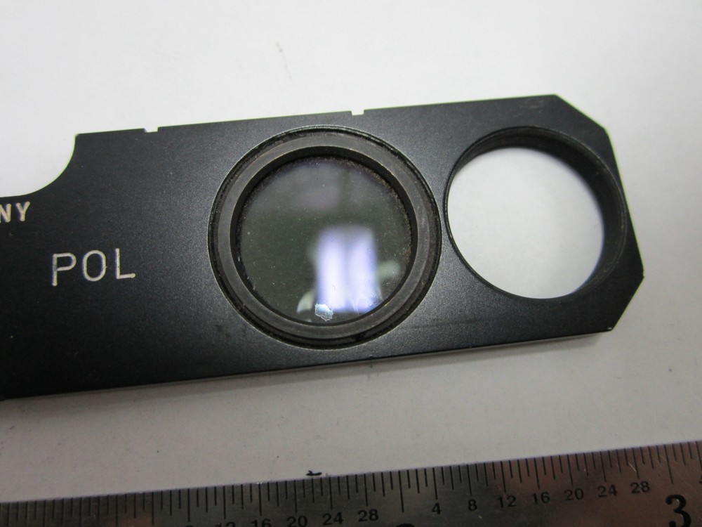 MICROSCOPE SLIDE POLARIZER FILTER LEITZ [some delamination] OPTICS BIN#F1-17