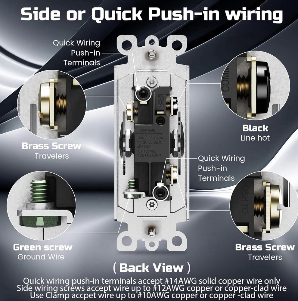 Thunderway 29 Pack, 3-Way Light Switch White Matte Decorator Light Switch 15A