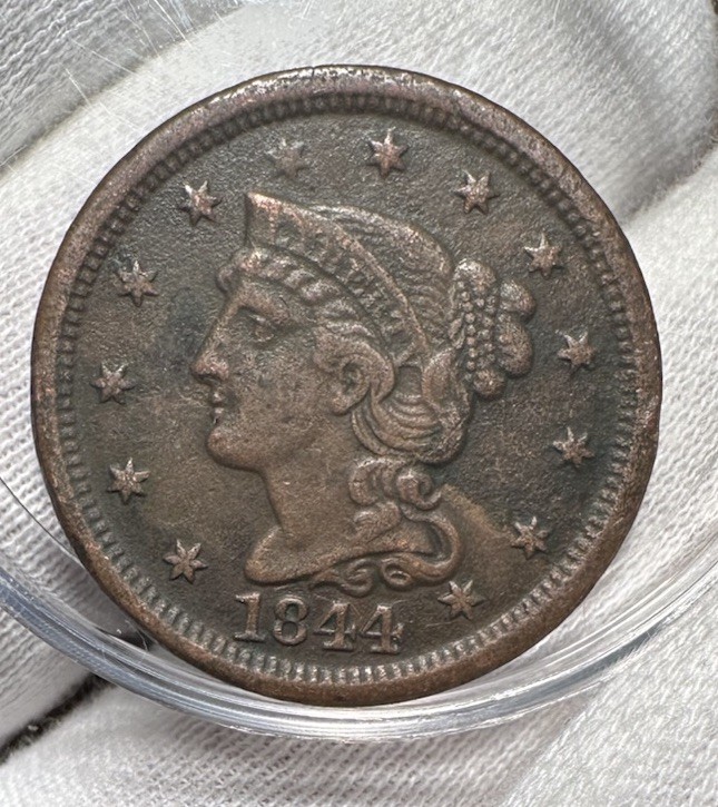 1844 Braided Hair Large Cent