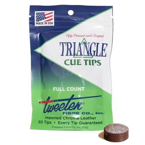 Triangle Billiard Pool Cue Tips - 50 Pack - Choose Size - High Quality, Durable