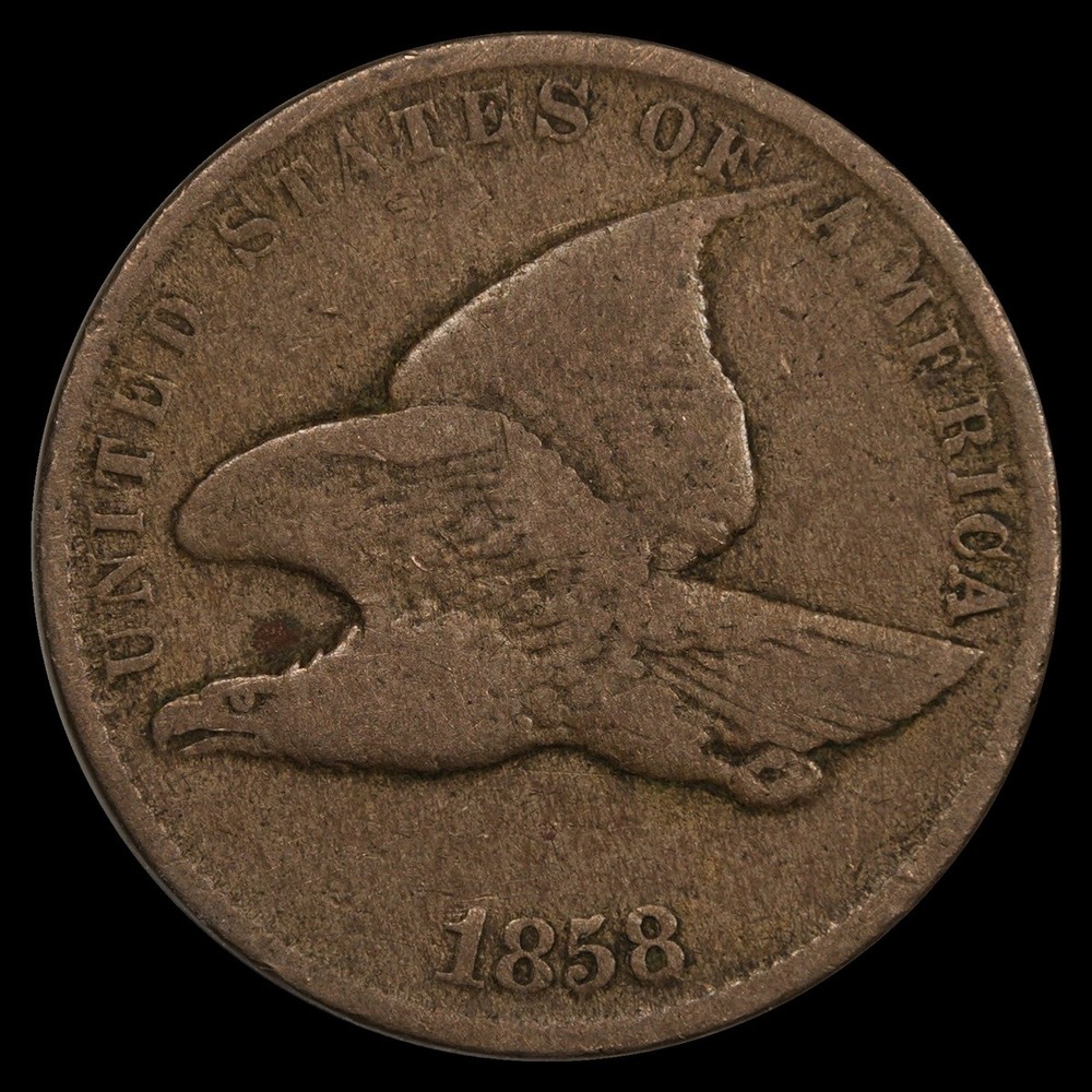 1858 1C Flying Eagle Cent Circulated Coin