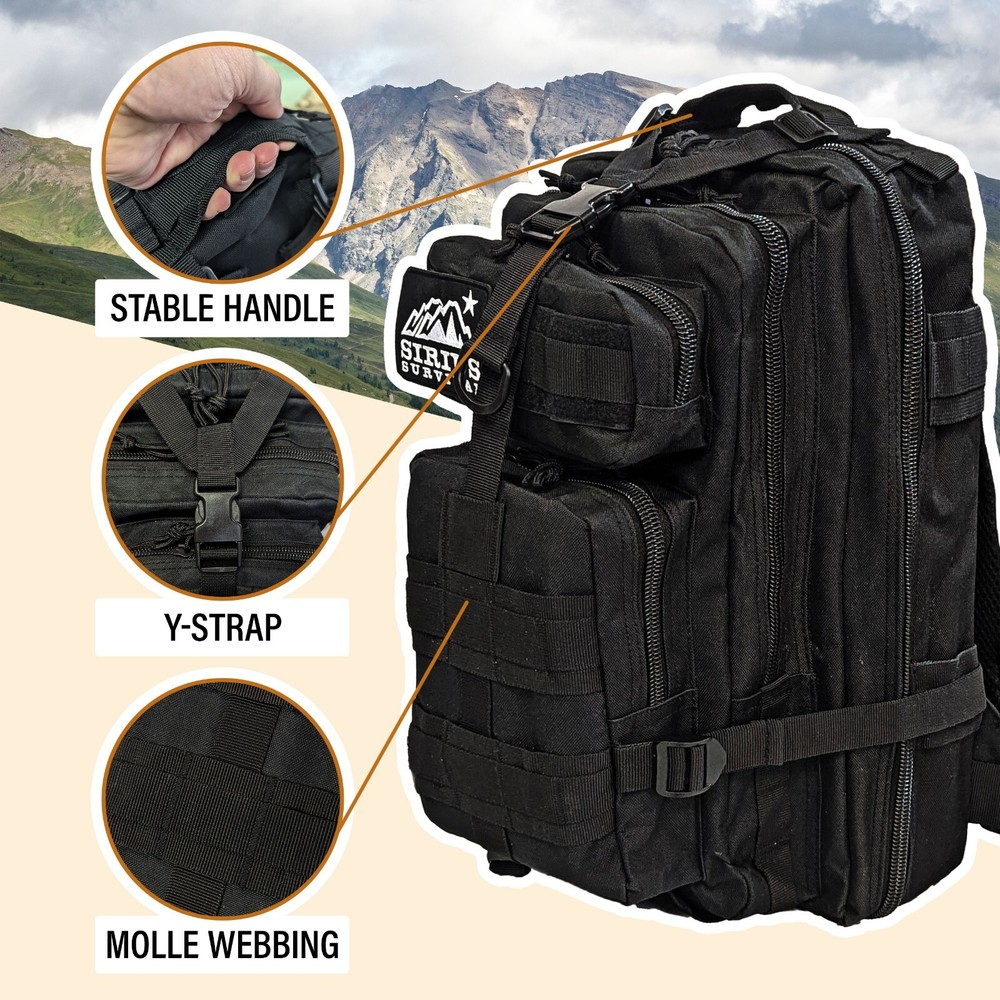 Tactical Backpack - 30L Capacity Heavy Duty 900D Polyester - Military Backpack