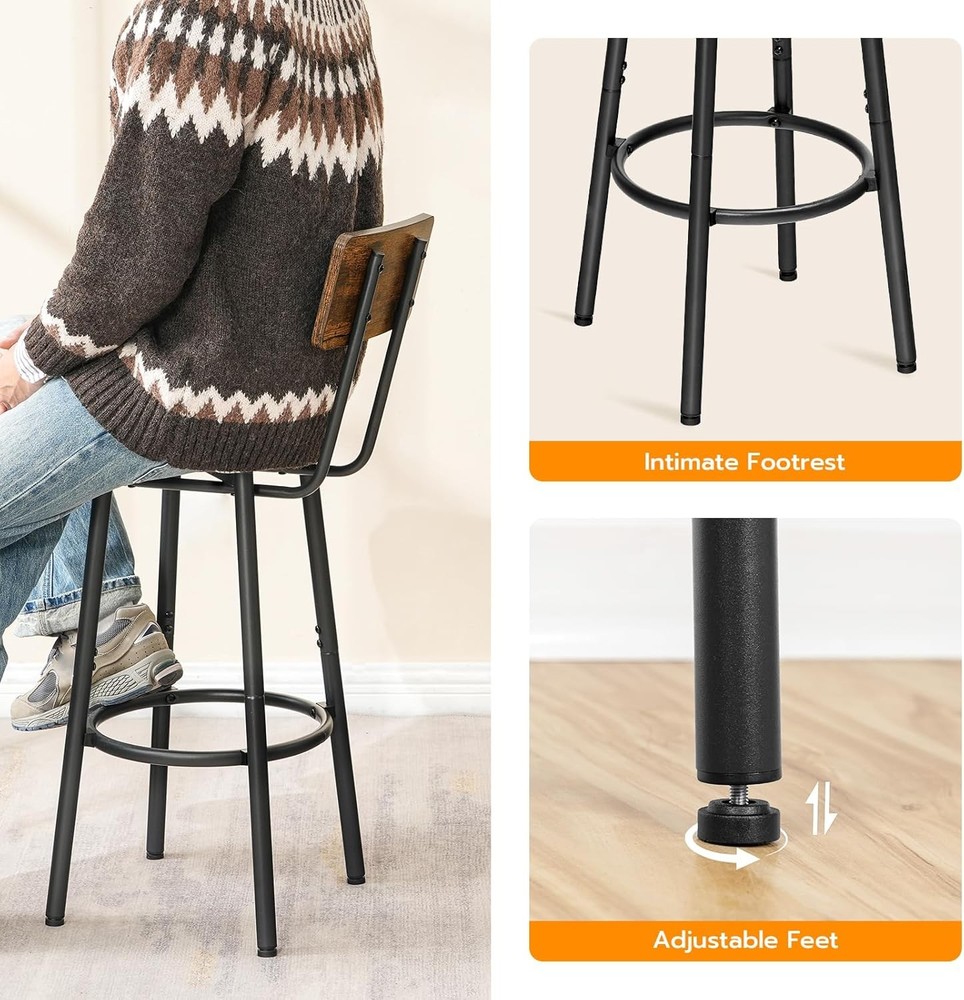 3 Pieces Round Bar Height Table & Chairs Set Round Dining Table Set Pub Table