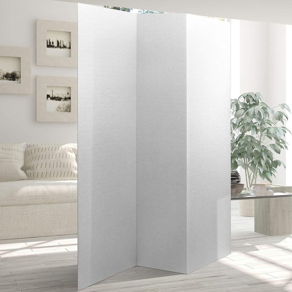 6 ft. Tall White Temporary Cardboard Folding Screen 4 Panel
