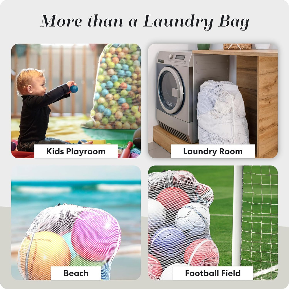 Mesh XL Laundry Bag - Durable, Machine Washable with Secure Drawstring Closure -
