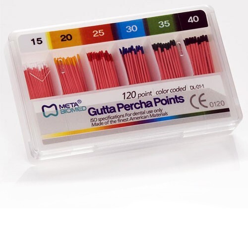 Meta Gutta Percha Points - Assorted #45,50,55,60,70,80 Color Coded, Sterile