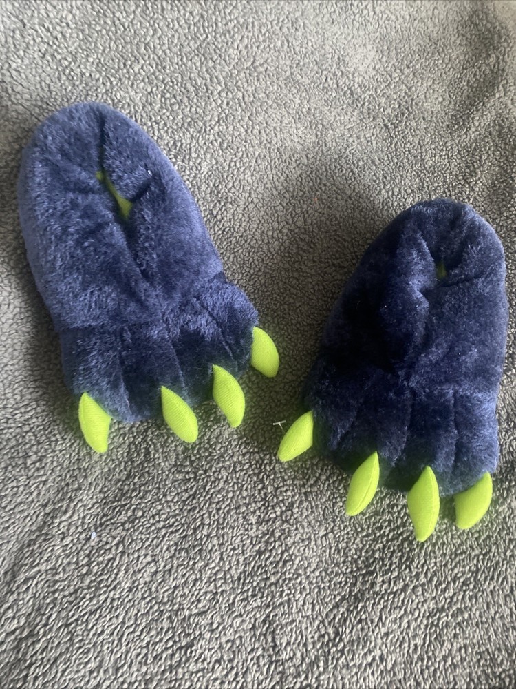 Blue Dinosaur Slipper Feet Size 8 Boy