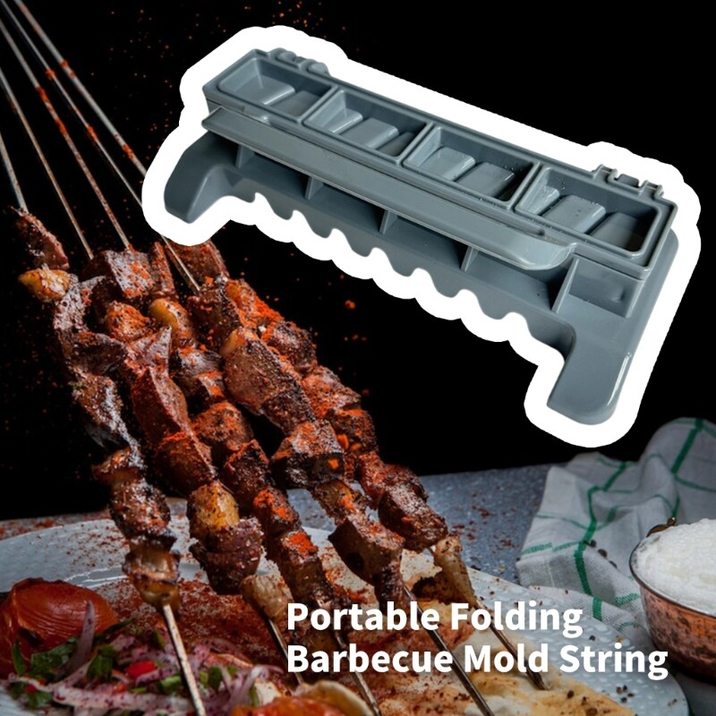 Manual Kebab Making Tool BBQ Skewer Machine Folding Barbecue Skewer Maker