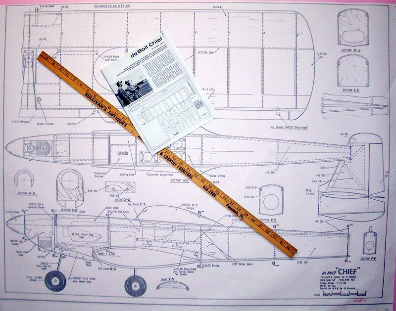 deBolt CHIEF PLAN +ARTICLE & PARTS PATTERNS for 64" Multi RC Model Airplane