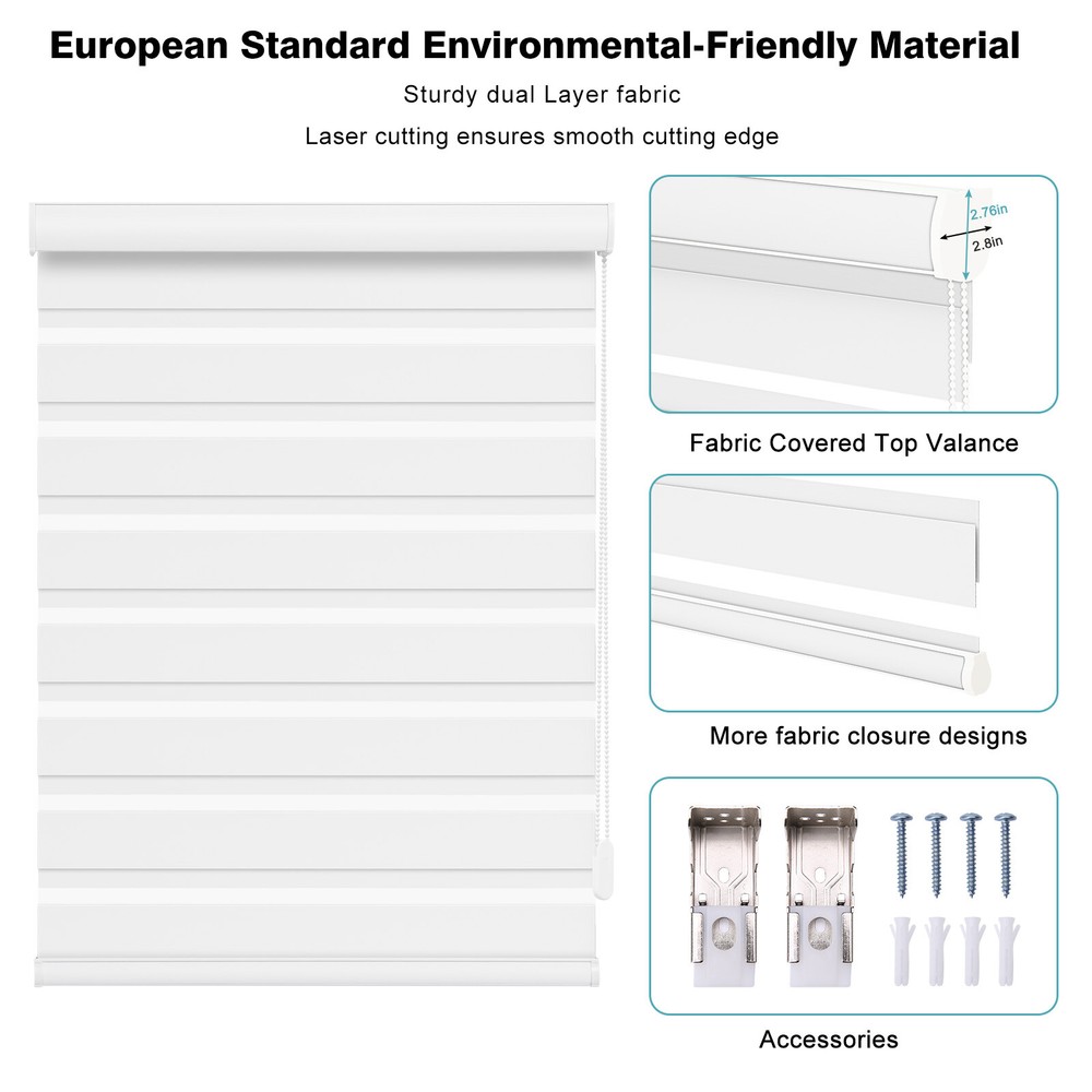 Changshade Custom CUT 85% Blackout Zebra Roller Shade Window Blinds