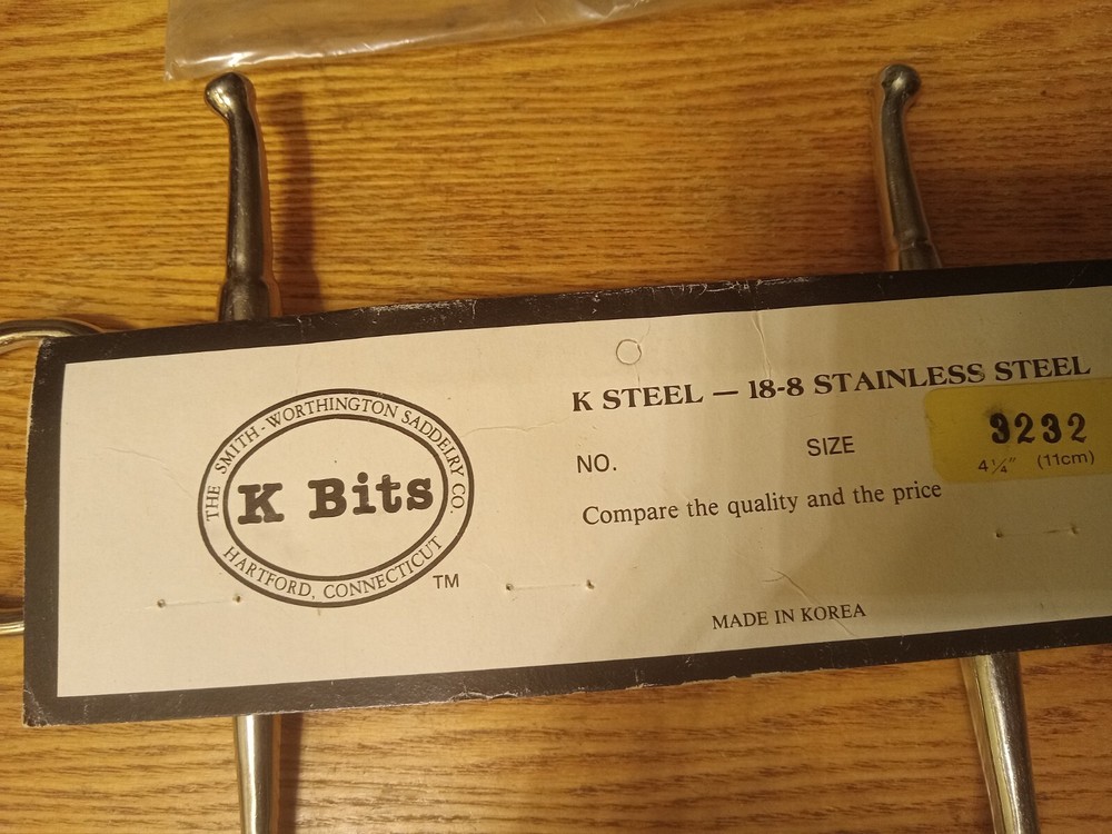 New Fulmer cheek snaffle bit 4 1/4 in