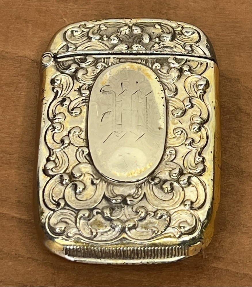 Antique Victorian Silveroin Match Safe Vesta Case