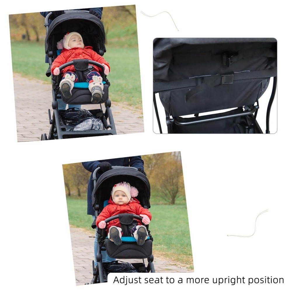 2 Pack Pram Sit Up Strap for Stroller Universal Me Straps black