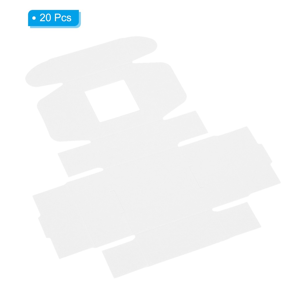 3.3"x3.3"x1.4" Paper Soap Box with Window, 20 Pack Soap Boxes Square, White