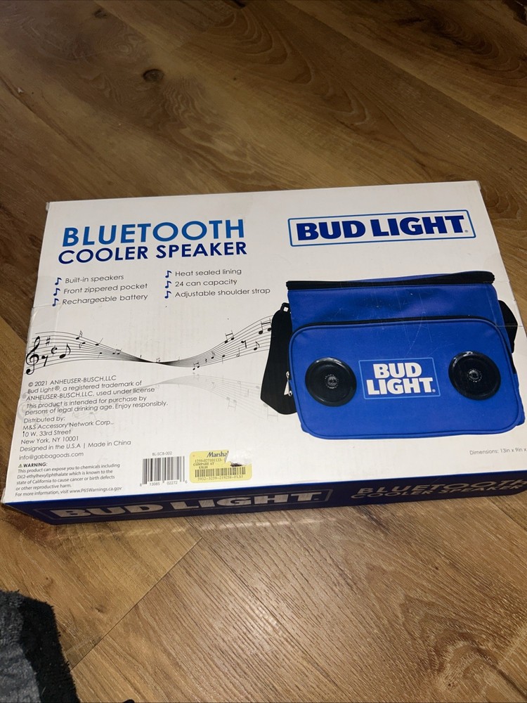 Bud Light Bluetooth Cooler Speaker 24 Can Capacity
