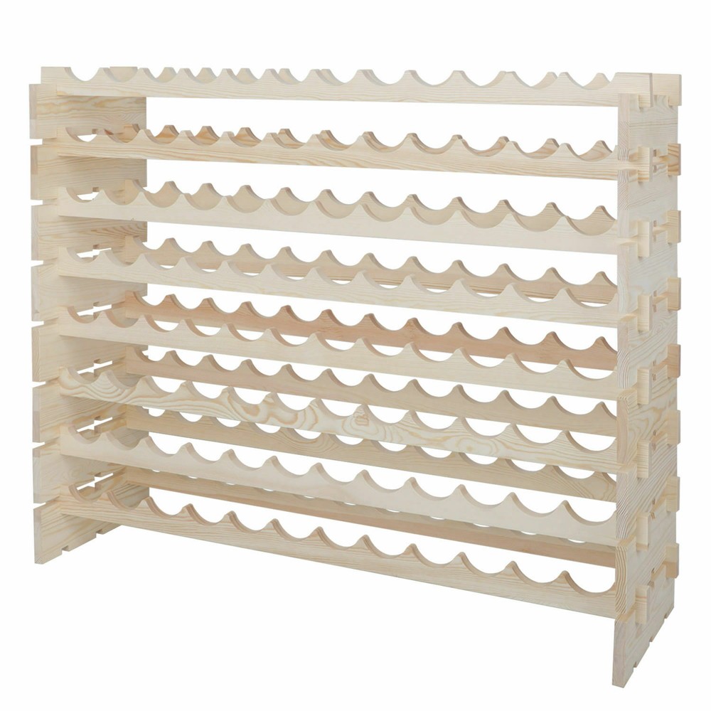 2PCS Wine Rack 96 Bottles Holder Stackable Wine Shelf Kitchen Display Organizer