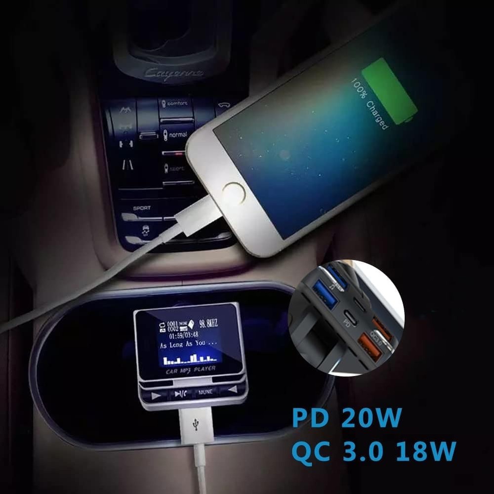 Bluetooth Car FM Transmitter, Handsfree Kit, Remote Control