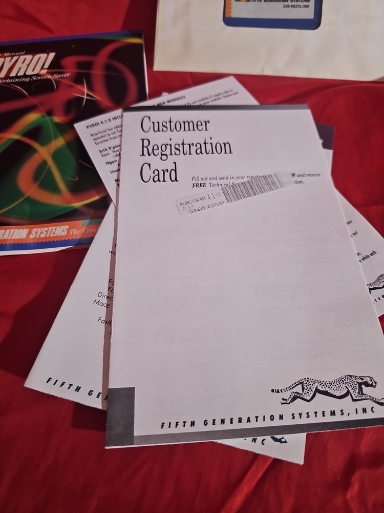 Vintage User Manual Pyro! Fifth Generation Systems & Disk 1990 Rare